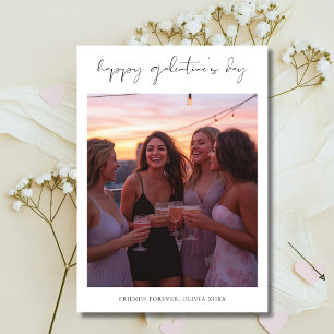 Script Xoxo Girly Galentines Day Photo Holiday Card