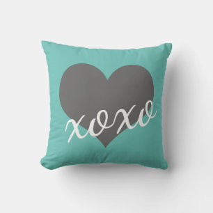 script XOXO on grey heart   Cushion