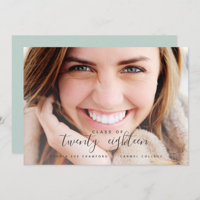 SCRIPT YEAR GRADUATION CARD (Front/Back)