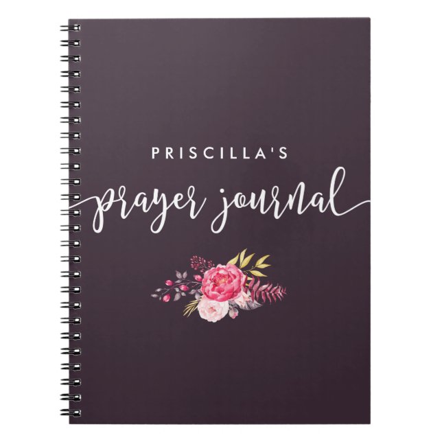 Scripted and Floral Prayer Notebook (Front)