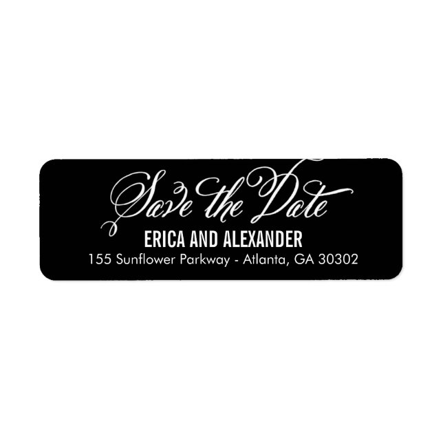 Scripted Beauty Save The Date Label Editable Colou Return Address Label (Front)
