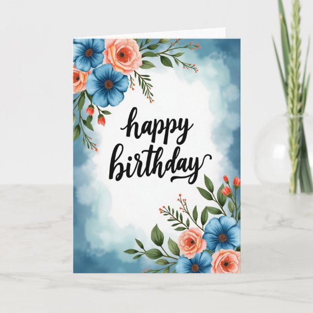 Scripted Berry Birthday Card (Front)