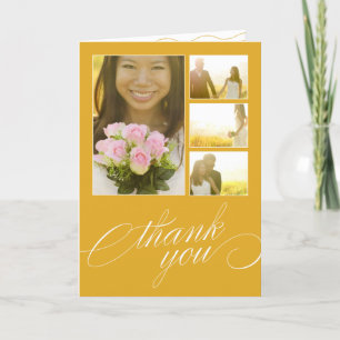 SCRIPTED COLLAGE WEDDING THANK YOU CARD