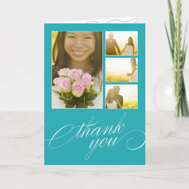 SCRIPTED COLLAGE | WEDDING THANK YOU CARD (Front)