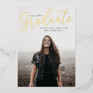 Scripted Foil Graduate Photo Announcement