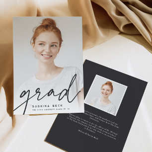 Scripted Grad Photo Graduation Announcement