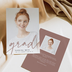 Scripted Grad   Photo Graduation Announcement