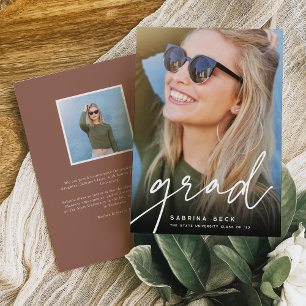 Scripted Grad Photo Graduation Announcement
