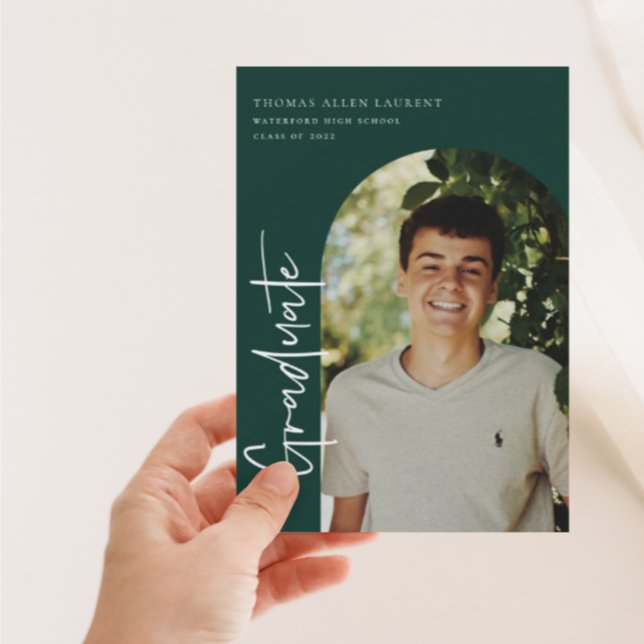Scripted Graduation Arched Frame Photo Invitation (Creator Uploaded)