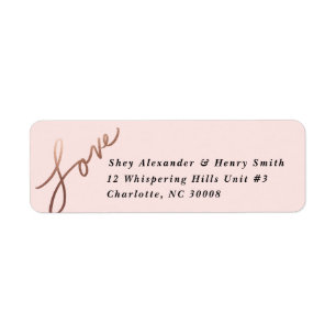 Scripted Love Foil Return Address Label
