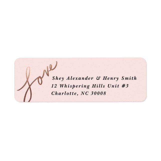 Scripted Love Foil Return Address Label (Front)