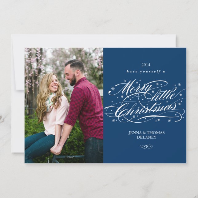 Scripted Merry Little Christmas Holiday Card (Front)