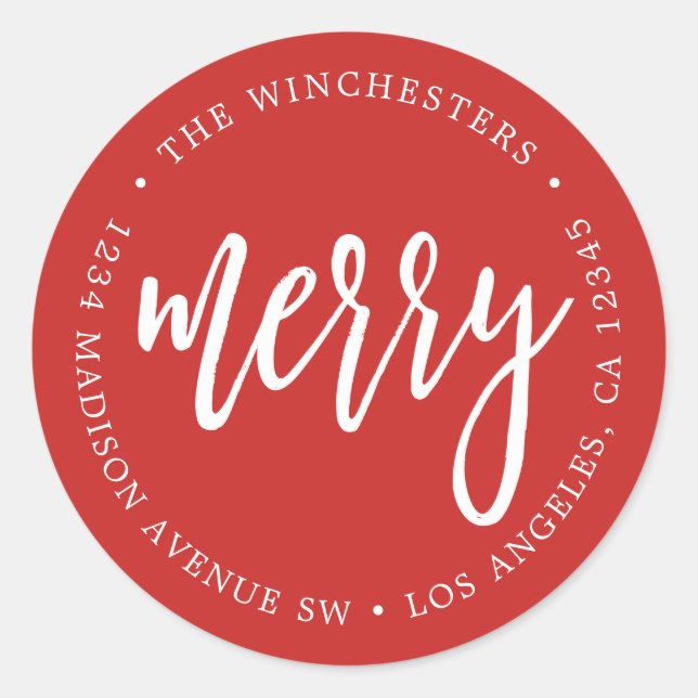 Scripted Merry Return Address Label (Front)