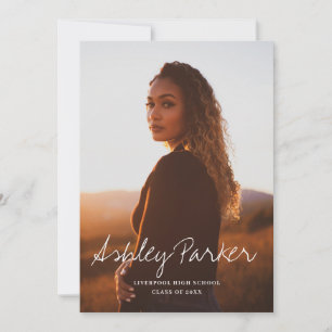 Scripted Name Photo Graduate Announcement Card
