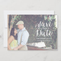 Scripted Save-The-Date Photo Card Announcement