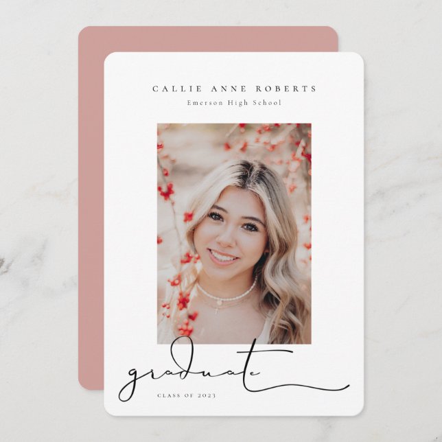 Scripted Snapshot Graduation Photo Announcement (Front/Back)