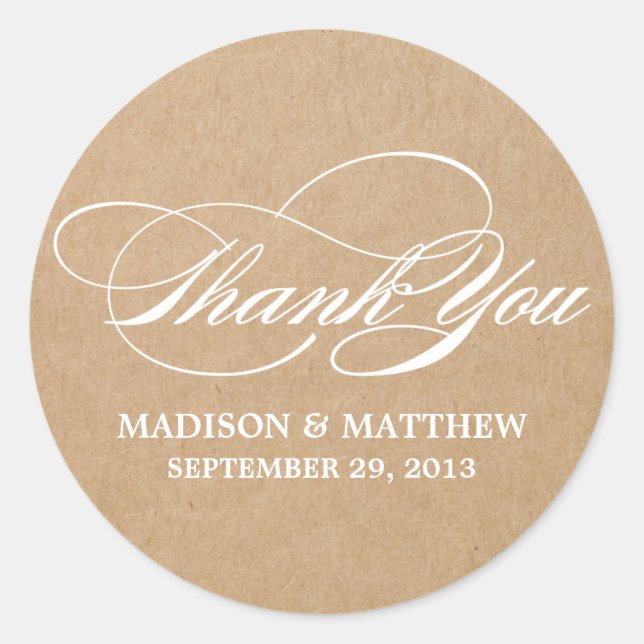 SCRIPTED | WEDDING THANK YOU FAVOR LABEL (Front)
