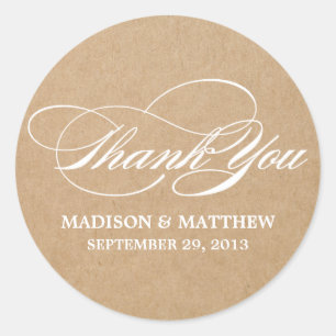 SCRIPTED WEDDING THANK YOU FAVOR LABEL