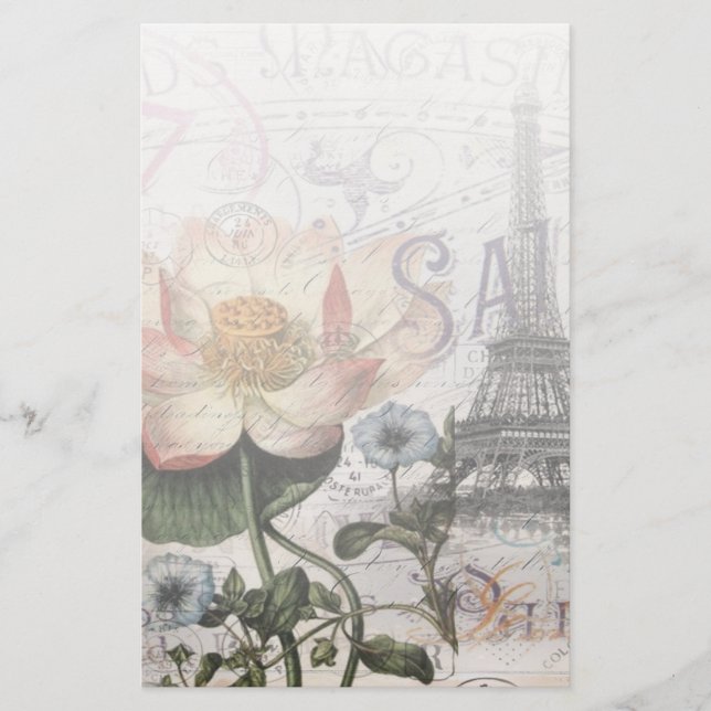 scripts french botanical lotus paris eiffel tower (Front)