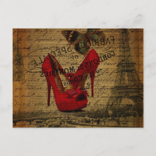 scripts paris eiffel tower stilettos fashionista postcard