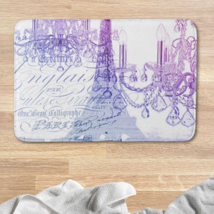 scripts purple chandelier paris eiffel tower bath mat