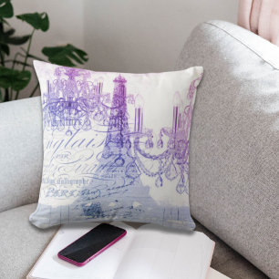 scripts purple chandelier paris eiffel tower cushion
