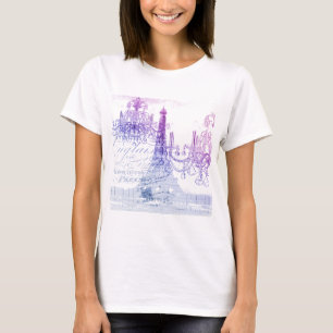 scripts purple chandelier paris eiffel tower T-Shirt