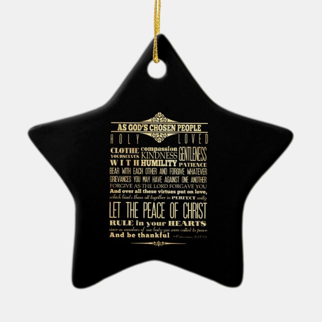 Scriptural Bible Verse - Colossians 3:12-13 Ceramic Ornament (Front)