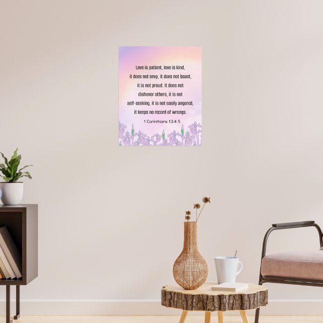 Scripture, 1 Corinthians 13 4-5, Throw Pillow Poster (Living Room 3)