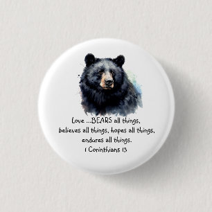 Scripture 1 Corinthians 13:4 Love is 3 Cm Round Badge