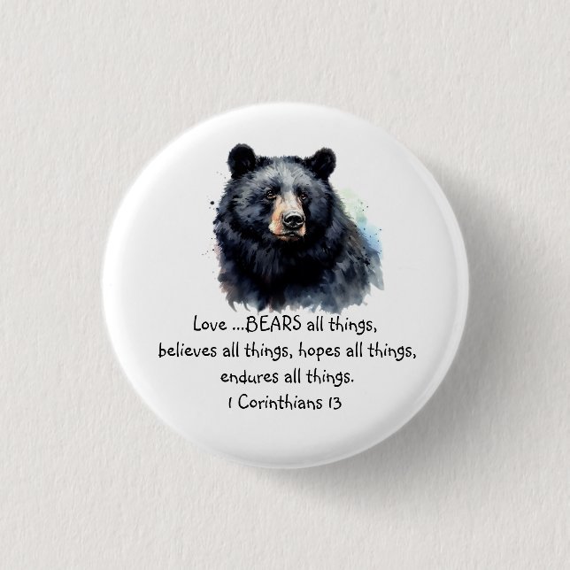 Scripture 1 Corinthians 13:4 Love is 3 Cm Round Badge (Front)