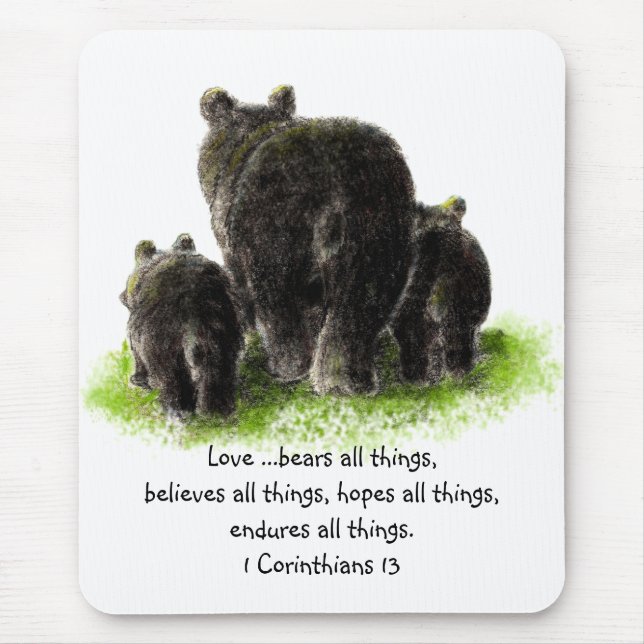 Scripture 1 Corinthians 13:4 Love is Mouse Pad (Front)
