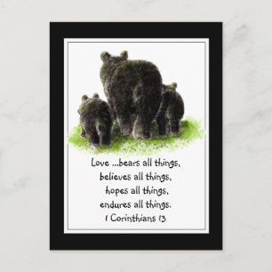 Scripture 1 Corinthians 13:4 Love is Postcard