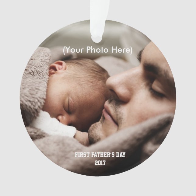 Scripture and Photo, First Father's Day Ornament (Front)