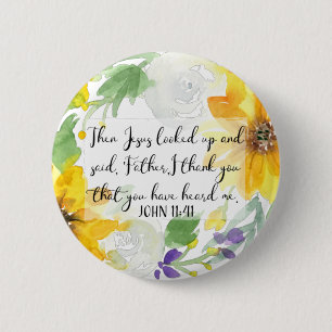 Scripture Art   John 11:41 6 Cm Round Badge