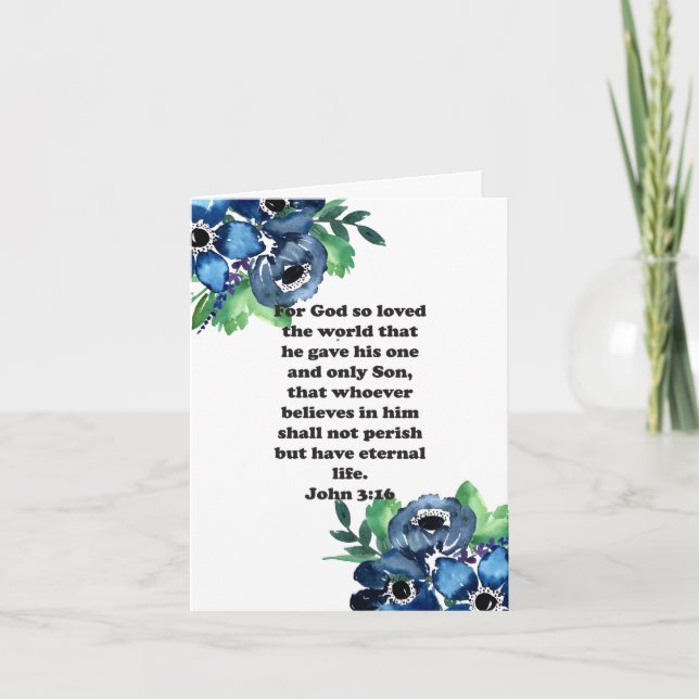 Scripture Art John 3:16 Note Card (Front)