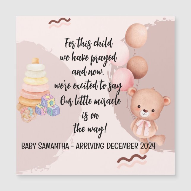 Scripture Baby Announcement Magnet Card This Child (Front)