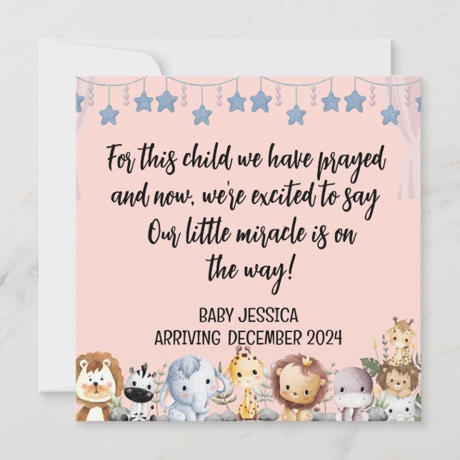 Scripture Baby Girl Announcement Card This Child 2 (Front)
