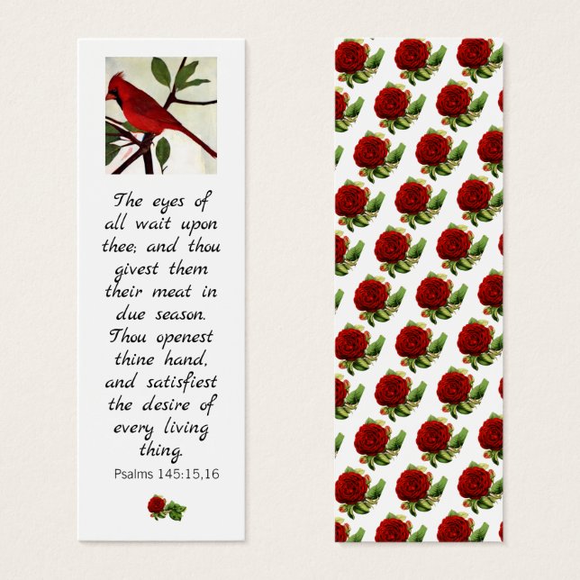 Scripture Bible Quotation and Red Bird Bookmark (Front & Back)