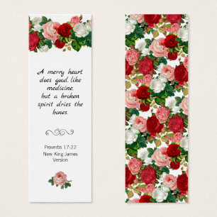 Scripture Bible Quotation Floral Rosy Bookmark