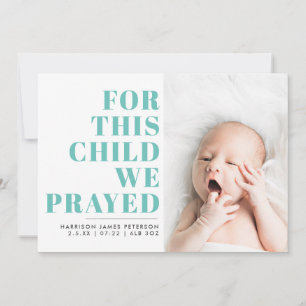 Scripture   BLUE   Photo Birth Announcement