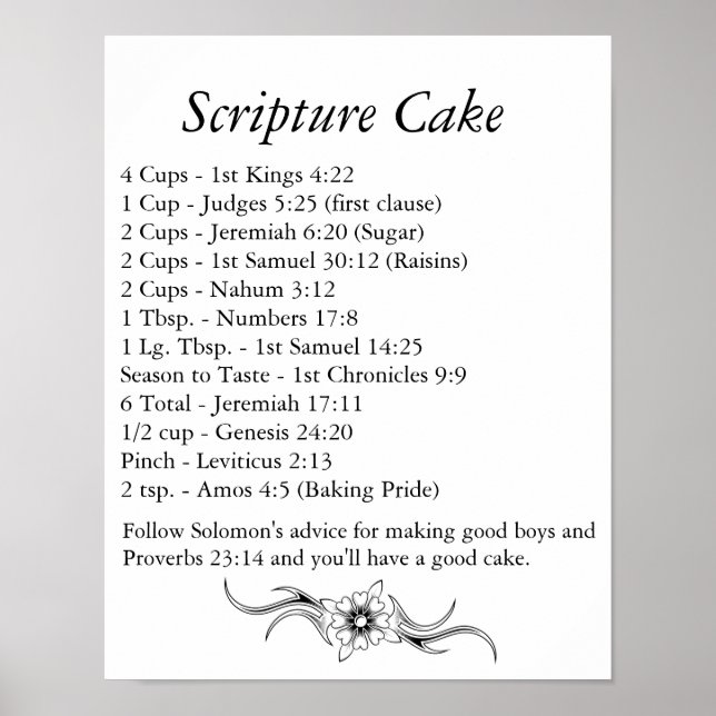 Scripture Cake Poster (Front)