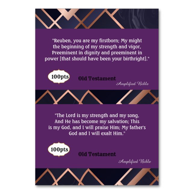 Scripture Cards of Strength for Game (Back)