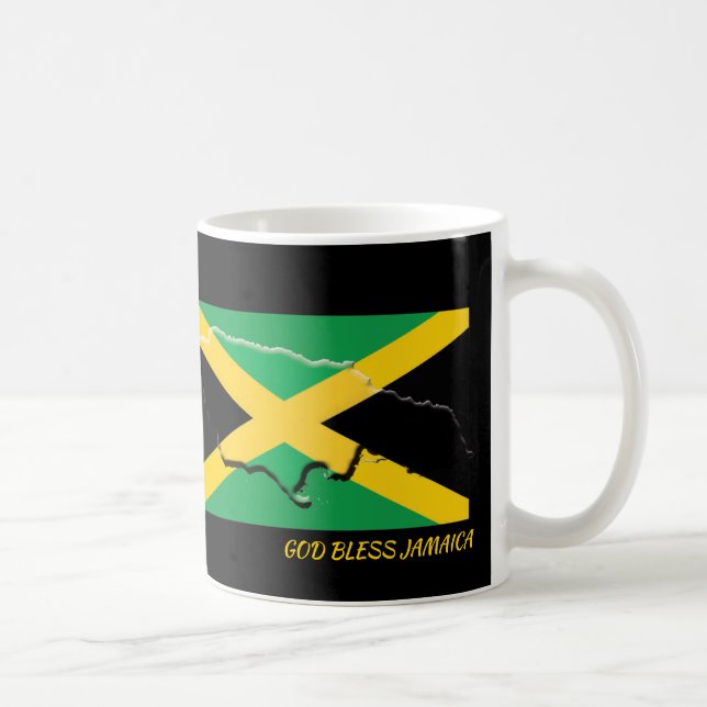 Scripture Customised Patriotic JAMAICA FLAG Black Coffee Mug (Right)