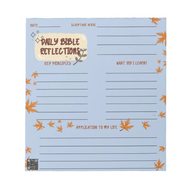 Scripture Daily Reflection Notepad Blue (Front)
