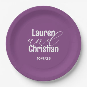 Scripture  Dark Purple Wedding Favour Tags Paper Plate