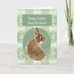 Scripture Easter Aunt & Uncle Cute Rabbit Holiday Card