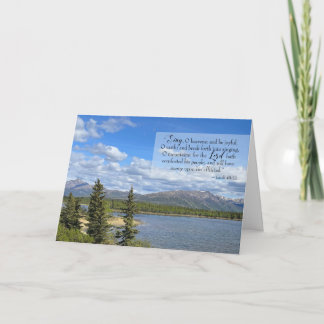Scripture Encouragement Alaskan Lake and Mountains Card
