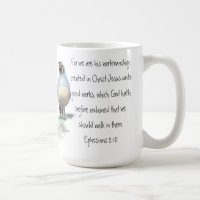 Scripture Ephesians 2:10 with California Quail