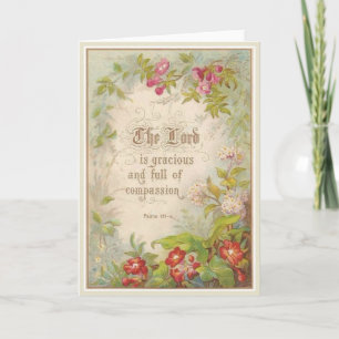 Scripture Flowers Greenery Vintage Antique Card